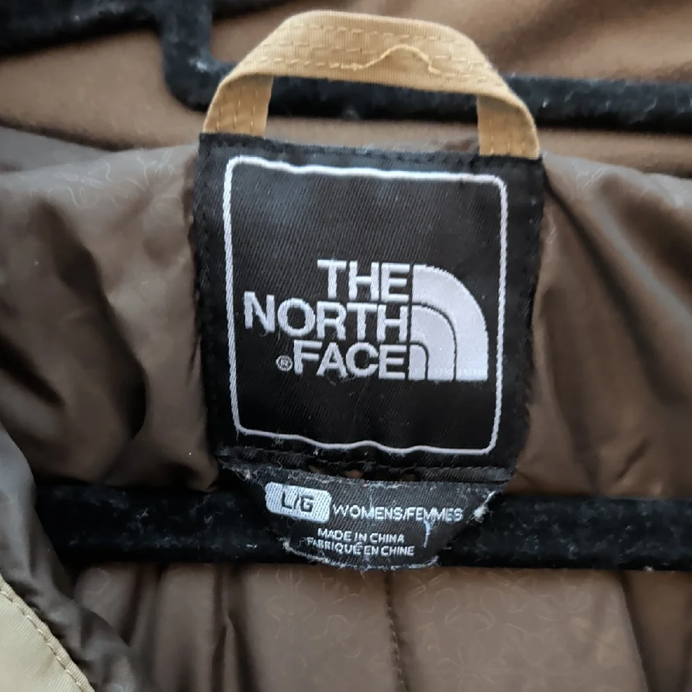 The North Face Taupe Jacket with White Side Panels - Picture 2 of 14
